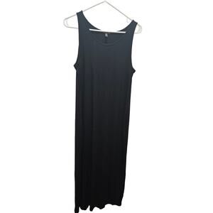 Eileen Fisher Viscose Black Sleeveless Maxi Tank Dress Size Medium